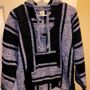 Drug rug hoodie. Black and white.
